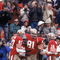 SAN FRANCISCO - JANUARY 6:  Wide receiver Dwight Clark #87, tight end Russ Francis #81 and quarterback Joe Montana #16 of the San Francisco 49ers celebrate during the 1984 NFC Championship Game against the Chicago Bears at Candlestick Park on January 6, 1985 in San Francisco, California.  The 49ers won 23-0  (Photo by George Rose/Getty Images)