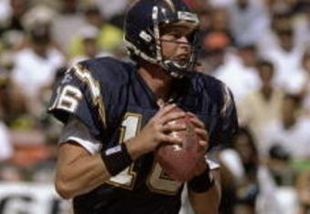 27 Sep 1998:  Quarterback Ryan Leaf #16 of the San Diego Chargers in action during the game against the New York Giants at the Qualcomm Stadium in San Diego, California. The Giants defeated the Chargers 34-16. Mandatory Credit: Tom Hauck  /Allsport