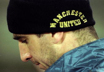 4 Dec 1996:  Profile of Eric Cantona of Manchester United before a Champions League match against Rapid Vienna in Vienna, Austria. Manchester United won the match 2-0. \ Mandatory Credit: Ross  Kinnaird/Allsport