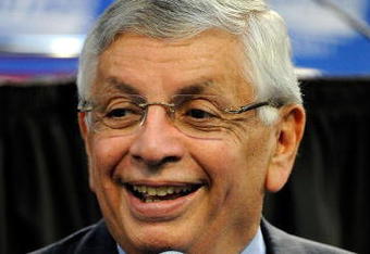 ORLANDO, FL - APRIL 28:  Commissioner David Stern speaks to the media prior to Game Five of the Eastern Conference Quarterfinals between the Philadelphia 76ers and the Orlando Magic during the 2009 NBA Playoffs at Amway Arena on April 28, 2009 in Orlando, Florida. NOTE TO USER: User expressly acknowledges and agrees that, by downloading and/or using this Photograph, user is consenting to the terms and conditions of the Getty Images License Agreement.  (Photo by Sam Greenwood/Getty Images)