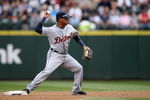 SEATTLE - APRIL 19:  Ramon Santiago #39 of the Detroit Tigers throws against the Seattle Mariners during the game on April 19, 2009 at Safeco Field in Seattle, Washington. (Photo by Otto Greule Jr/Getty Images)