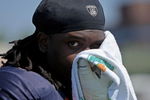 ENGLEWOOD, CO - JULY 29:  Offensive tackle Ryan Clady #78 of the Denver Broncos takes a break during morning practice at training camp at the Broncos facility July 29, 2008 in Englewood, Colorado. Clady was the Broncos first round draft pick in 2008.  (Photo by Doug Pensinger/Getty Images)