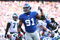 EAST RUTHERFORD, NJ - JANUARY 11:  Justin Tuck #91 of the New York Giants looks on after a defensive play during the NFC Divisional Playoff Game against the Philadelphia Eagles on January 11, 2009 at Giants Stadium in East Rutherford, New Jersey.  The Eagles defeated the Giants 23-11. (Photo by Al Bello/Getty Images)
