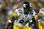 TAMPA, FL - FEBRUARY 01: James Harrison #92 of the Pittsburgh Steelers lines up on defense during Super Bowl XLIII on February 1, 2009 at Raymond James Stadium in Tampa, Florida.  (Photo by Al Bello/Getty Images)