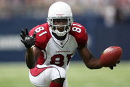 ST. LOUIS - NOVEMBER 02:  Anquan Boldin #81 of the Arizona Cardinals celebrates the first down in the first quarter against the St. Louis Rams on November 2, 2008 at the Edwards Jones Dome in St. Louis, Missouri.  (Photo by Elsa/Getty Images)