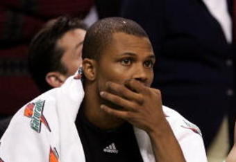BOSTON - JANUARY 22:  Sebastian Telfair #30 and Gerald Green #5 of the Boston Celtics look on from the bench in the fourth quarter against the San Antonio Spurs at the TD Banknorth Garden January 22, 2007 in Boston, Massachusetts. The San Antonio Spurs defeated the Boston Celtics 93-89.  NOTE TO USER: User expressly acknowledges and agrees that, by downloading and or using this photograph, User is consenting to the terms and conditions of the Getty Images License Agreement. (Photo by Elsa/Getty Images)