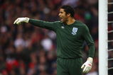 LONDON - MARCH 28:  Goalkeeper David James of England shouts instructions during the International Friendly match between England and Slovakia at Wembley Stadium on March 28, 2009 in London, England.  (Photo by Jamie McDonald/Getty Images)