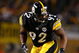 PITTSBURGH - JANUARY 18:  James Harrison #92 of the Pittsburgh Steelers lines up on defense against the Baltimore Ravens during the AFC Championship game on January 18, 2009 at Heinz Field in Pittsburgh, Pennsylvania. Steelers won 23-14.  (Photo by Al Bello/Getty Images)