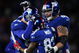 EAST RUTHERFORD, NJ - DECEMBER 16:  Kevin Boss #89 of the New York Giants celebrates his touchdown catch with teammates Sinorice Moss and Rich Seubert against the Washington Redskins at Giants Stadium on December 16, 2007 in East Rutherford, New Jersey.  (Photo by Chris McGrath/Getty Images)