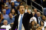 KANSAS CITY, MO - MARCH 21:  Head Coach John Calipari of the Memphis Tigers points a finger from the sideline during their second round game against the Maryland Terrapins in the NCAA Division I Men's Basketball Tournament at the Sprint Center on March 21, 2009 in Kansas City, Missouri. The Tigers defeated the Terrapins 89-70.  (Photo by Jamie Squire/Getty Images)
