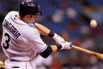ST. PETERSBURG, FL - APRIL 30: Infielder Evan Longoria #3 of  the Tampa Bay Rays bats against the Boston Red Sox April 30, 2009 at Tropicana Field in St. Petersburg, Florida.  (Photo by Al Messerschmidt/Getty Images)