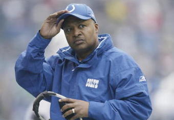 SEATTLE - DECEMBER 24:  Assistant head coach Jim Caldwell of the Indianapolis Colts looks on against the Seattle Seahawks at Qwest Field on December 24, 2005 in Seattle, Washington. The Seahawks defeated the Colts 28-13.  (Photo by Otto Greule Jr/Getty Images)
