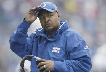 SEATTLE - DECEMBER 24:  Assistant head coach Jim Caldwell of the Indianapolis Colts looks on against the Seattle Seahawks at Qwest Field on December 24, 2005 in Seattle, Washington. The Seahawks defeated the Colts 28-13.  (Photo by Otto Greule Jr/Getty Images)