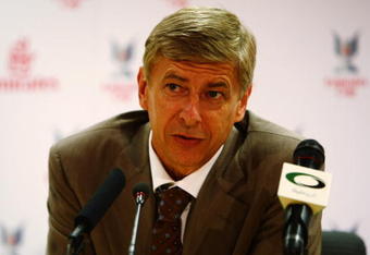 LONDON - JULY 27: Arsene Wenger, manager of Arsenal, speaks during a press conference prior to the Emirates Cup on July 27, 2007 in London, England.    (Photo by Clive Mason/Getty Images)