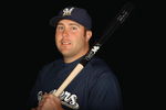 MARYVALE, AZ - FEBRUARY 19: Brad Nelson of the Milwaukee Brewers poses during photo day at the Brewers spring training complex on February 19, 2009 in Maryvale, Arizona. (Photo by Ronald Martinez/Getty Images)