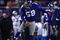 EAST RUTHERFORD, NJ - DECEMBER 21:  Linebacker Antonio Pierce #58 of the New York Giants celebrates after a play against the Carolina Panthers on December 21, 2008 at Giants Stadium in East Rutherford, New Jersey.  (Photo by Chris McGrath/Getty Images)
