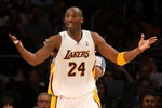 LOS ANGELES, CA - MAY 17:  Kobe Bryant #24 of the Los Angeles Lakers reacts in the third quarter against the Houston Rockets in Game Seven of the Western Conference Semifinals during the 2009 NBA Playoffs at Staples Center on May 17, 2009 in Los Angeles, California. NOTE TO USER: User expressly acknowledges and agrees that, by downloading and or using this photograph, User is consenting to the terms and conditions of the Getty Images License Agreement.  (Photo by Stephen Dunn/Getty Images)