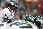 GLENDALE, AZ - JANUARY 18:  Quarterback Donovan McNabb #5 of the Philadelphia Eagles looks down the line during the NFC championship game against the Arizona Cardinals on January 18, 2009 at University of Phoenix Stadium in Glendale, Arizona.  (Photo by Jed Jacobsohn/Getty Images)