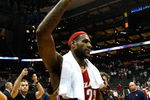 ATLANTA - MAY 11:  LeBron James #23 of the Cleveland Cavaliers walks off the court after a win over the Atlanta Hawks 84-74 in Game Four of the Eastern Conference Semifinals during the 2009 NBA Playoffs at Philips Arena on May 11, 2009 in Atlanta, Georgia.  NOTE TO USER: User expressly acknowledges and agrees that, by downloading and/or using this Photograph, user is consenting to the terms and conditions of the Getty Images License Agreement.  (Photo by Andy Lyons/Getty Images)