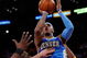 LOS ANGELES, CA - MAY 19:  Carmelo Anthony #15 of the Denver Nuggets goes up for a shot as he crashes into Pau Gasol #16 of the Los Angeles Lakers in Game One of the Western Conference Finals during the 2009 NBA Playoffs at Staples Center on May 19, 2009 in Los Angeles, California. The Lakers defeated the Nuggets 105-103. NOTE TO USER: User expressly acknowledges and agrees that, by downloading and or using this photograph, User is consenting to the terms and conditions of the Getty Images License Agreement.  (Photo by Kevork Djansezian/Getty Images)