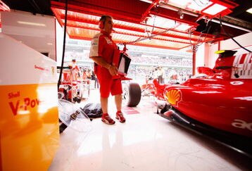 BARCELONA, SPAIN - MAY 08:  Kimi Raikkonen of Finland and Ferrari exits his team garage during practice for the Spanish Formula One Grand Prix at the Circuit de Catalunya on May 8, 2009 in Barcelona, Spain.  (Photo by Mark Thompson/Getty Images)
