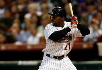 HOUSTON - APRIL 06:  Michael Bourn #21 of the Houston Astros at bat against the Chicago Cubs during the Opening Day game on April 6, 2009 at Minute Maid Park in Houston, Texas.  (Photo by Chris Graythen/Getty Images)