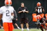 BEREA, OH - MAY 02: Head coach Eric Mangini of the Cleveland Browns looks on  during rookie mini camp at the Cleveland Browns Training and Administrative Complex on May 2, 2009 in Berea, Ohio.  (Photo by Gregory Shamus/Getty Images)