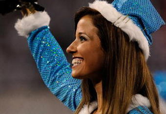JACKSONVILLE, FL - DECEMBER 18:  A cheerleader for the Jacksonville Jaguars performs during the game against the Indianapolis Colts at Jacksonville Municipal Stadium on December 18, 2008 in Jacksonville, Florida.  (Photo by Sam Greenwood/Getty Images)
