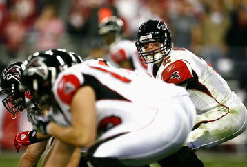 GLENDALE, AZ - JANUARY 03:  Quarterback Matt Ryan #2 of the Atlanta Falcons hikes the ball in the NFC Wild Card Game against the Arizona Cardinals on January 3, 2009 at University of Phoenix Stadium in Glendale, Arizona. The Cardinals defeated the Falcons 30-24.  (Photo by Jeff Gross/Getty Images)