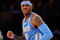 LOS ANGELES, CA - MAY 19:  Carmelo Anthony #15 of the Denver Nuggets reacts in the first half against the Los Angeles Lakers in Game One of the Western Conference Finals during the 2009 NBA Playoffs at Staples Center on May 19, 2009 in Los Angeles, California. NOTE TO USER: User expressly acknowledges and agrees that, by downloading and or using this photograph, User is consenting to the terms and conditions of the Getty Images License Agreement.  (Photo by Kevork Djansezian/Getty Images)