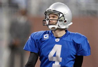 DETROIT , MI - NOVEMBER 27:  Jason Hanson #4 of the Detroit Lions follows his field goal kick during the game against the Tennessee Titans on November 27, 2008 at Ford Field in Detroit, Michigan. Tennessee won the game 47-10. (Photo by Gregory Shamus/Getty Images)