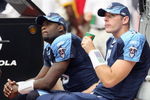 HOUSTON - OCTOBER 21: Vince Young #10 and Kerry Collins #5 of the Tennessee Titans look on from the sidelines during the game against the Houston Texans at Reliant Stadium October 21, 2007 in Houston, Texas. (Photo by Jamie Squire/Getty Images)