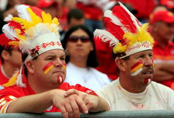 KANSAS CITY, MO - SEPTEMBER 14:  Kansas City Chiefs fans watch as the final minutes tick off the clock in the Chiefs 23-8 loss to the Oakland Raiders on September 14, 2008 at Arrowhead Stadium in Kansas City, Missouri.  (Photo by Jamie Squire/Getty Images)
