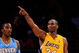 LOS ANGELES, CA - MAY 19: Kobe Bryant #24 of the Los Angeles Lakers points as he stands with J.R. Smith #1 of the Denver Nuggets in the second half of Game One of the Western Conference Finals during the 2009 NBA Playoffs at Staples Center on May 19, 2009 in Los Angeles, California. NOTE TO USER: User expressly acknowledges and agrees that, by downloading and or using this photograph, User is consenting to the terms and conditions of the Getty Images License Agreement. (Photo by Kevork Djansezian/Getty Images)