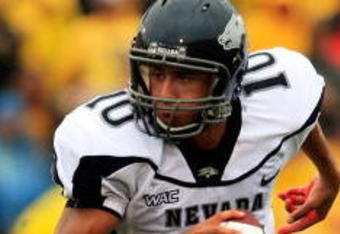 COLUMBIA, MO - SEPTEMBER 13:  Quarterback Colin Kaepernick #10 of the Nevada Wolf Pack rolls out during the first half of the game against the Missouri Tigers on September 13, 2008 at Memorial Stadium in Columbia, Missouri.  (Photo by Jamie Squire/Getty Images)
