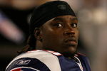 FOXBORO, MA - AUGUST 22: Laurence Maroney #39 of the New England Patriots sits out the second half against the Philadelphia Eagles during preseason action at Gillette Stadium on August 22, 2008 in Foxboro, Massachusetts. (Photo by Jim Rogash/Getty Images)