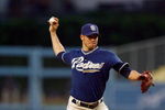 LOS ANGELES, CA - MAY 01:  Jake Peavy #44 of the San Diego Padres throws a pitch against the Los Angeles Dodgers at Dodger Stadium on May 1, 2009 in Los Angeles, California. The Dodgers defeated the Padres 1-0.  (Photo by Jeff Gross/Getty Images)