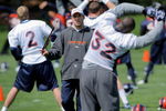 ENGLEWOOD, CO - MAY 03:  Head coach Josh McDaniels of the Denver Broncos chats with running back LaMont Jordan #32 during minicamp at the Broncos training facility on May 3, 2009 in Englewood, Colorado.  (Photo by Doug Pensinger/Getty Images)