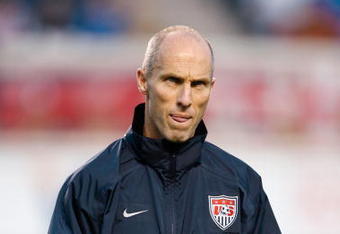 BRIDGEVIEW, IL - SEPTEMBER 10:  Head Coach Bob Bradley of the United States walks on the field before the game against Trinidad & Tobago at Toyota Park on September 10, 2008 in Bridgeview, Illinois. The United States won 3-0.  (Photo by Brian Kersey/Getty Images)