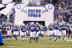 INDIANAPOLIS - DECEMBER 28:  The Indianapolis Colts celebrate as they enter the field before the game against the Tennessee Titans and the Indianapolis Colts on December 28, 2008 at Lucas Oil Stadium in Indianapolis, Indiana. (Photo by: Jamie Squire/Getty Images)