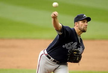 WASHINGTON - APRIL 12:  John Smoltz #29 of the Atlanta Braves pitches against the Washington Nationals April 12, 2008 at Nationals Park in Washington, DC.  (Photo by Greg Fiume/Getty Images)