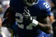 EAST RUTHERFORD, NJ - OCTOBER 19: Brandon Jacobs #27 of the New York Giants carries the ball for a touchdown in the first quarter against the San Francisco 49ers on October 19, 2008 at Giant Stadium in East Rutherford, New Jersey.  (Photo by Chris Trotman/Getty Images)