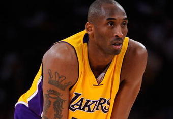 LOS ANGELES, CA - MAY 21:  Kobe Bryant #24 of the Los Angeles Lakers looks on against the Denver Nuggets in Game Two of the Western Conference Finals during the 2009 NBA Playoffs at Staples Center on May 21, 2009 in Los Angeles, California. NOTE TO USER: User expressly acknowledges and agrees that, by downloading and or using this photograph, User is consenting to the terms and conditions of the Getty Images License Agreement.  (Photo by Kevork Djansezian/Getty Images)