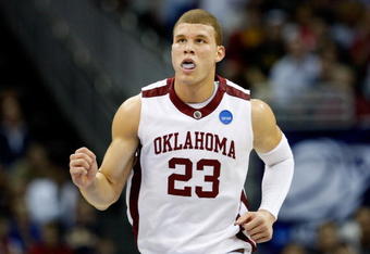 KANSAS CITY, MO - MARCH 21:  Blake Griffin #23 of the Oklahoma Sooners runs upcourt during their second round game against the Michigan Wolverines in the NCAA Division I Men's Basketball Tournament at the Sprint Center on March 21, 2009 in Kansas City, Missouri. The Sooners defeated the Wolverines 73-63.  (Photo by Jamie Squire/Getty Images)
