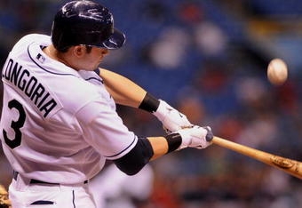 ST. PETERSBURG, FL - APRIL 30: Infielder Evan Longoria #3 of  the Tampa Bay Rays bats against the Boston Red Sox April 30, 2009 at Tropicana Field in St. Petersburg, Florida.  (Photo by Al Messerschmidt/Getty Images)