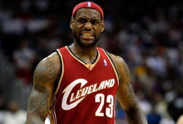 ATLANTA - MAY 11:  LeBron James #23 of the Cleveland Cavaliers reacts after a basket against the Atlanta Hawks during Game Four of the Eastern Conference Semifinals during the 2009 NBA Playoffs at Philips Arena on May 11, 2009 in Atlanta, Georgia.  NOTE TO USER: User expressly acknowledges and agrees that, by downloading and/or using this Photograph, user is consenting to the terms and conditions of the Getty Images License Agreement.  (Photo by Andy Lyons/Getty Images)