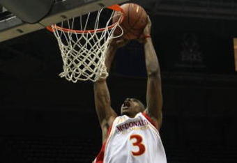 MILWAUKEE - MARCH 26: Brandon Jennings #3 of the West team dunks the ball during the McDonald's All-American High School basketball game on March 26, 2008 at the Bradley Center in Milwaukee, Wisconsin. (Photo by Jonathan Daniel/Getty Images)