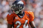 DENVER - SEPTEMBER 21:  Cornerback Champ Bailey #24 of the Denver Broncos defends against the New Orleans Saints during NFL action at Invesco Field at Mile High on September 21, 2008 in Denver, Colorado. The Broncos defeated the Saints 34-32.  (Photo by Doug Pensinger/Getty Images)