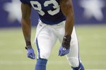 IRVING, TX - AUGUST 9: Roy Hall #83of the Indianapolis Colts readies to move at the hike during the preseason game against the Dallas Cowboys at Texas Stadium on August 9, 2007 in Irving, Texas. (Photo by Ronald Martinez/Getty Images)