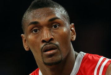LOS ANGELES, CA - MAY 12:  Ron Artest #96 of the Houston Rockets looks on against the Los Angeles Lakers in Game Five of the Western Conference Semifinals during the 2009 NBA Playoffs at Staples Center on May 12, 2009 in Los Angeles, California. NOTE TO USER: User expressly acknowledges and agrees that, by downloading and or using this photograph, User is consenting to the terms and conditions of the Getty Images License Agreement.  (Photo by Stephen Dunn/Getty Images)